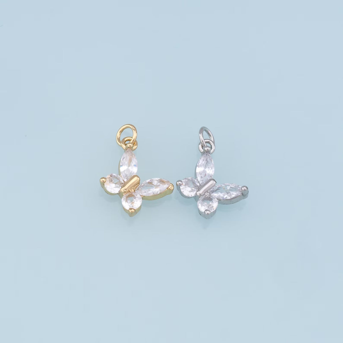 Diamond Butterfly Charm