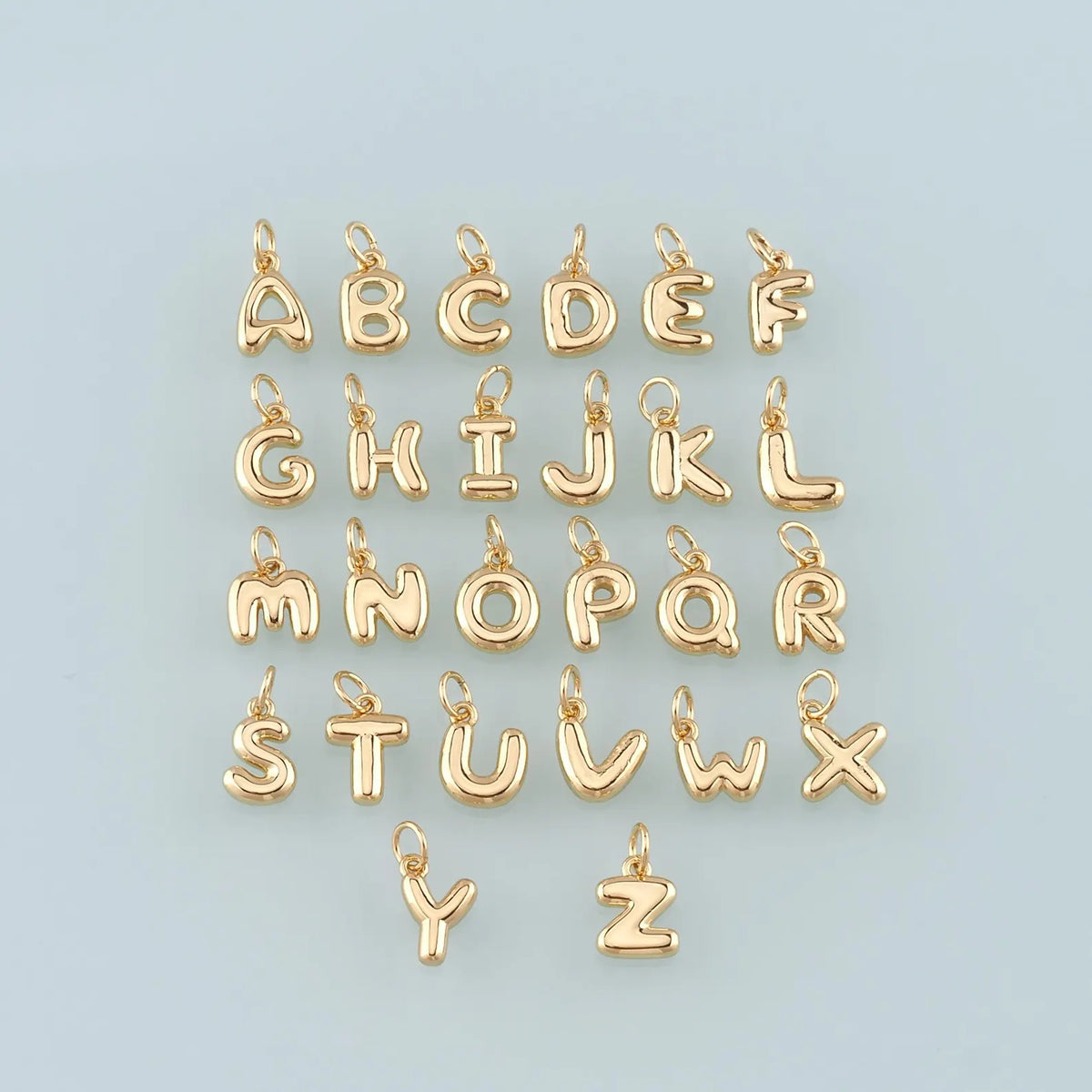 Gold Bubble Letter Charm