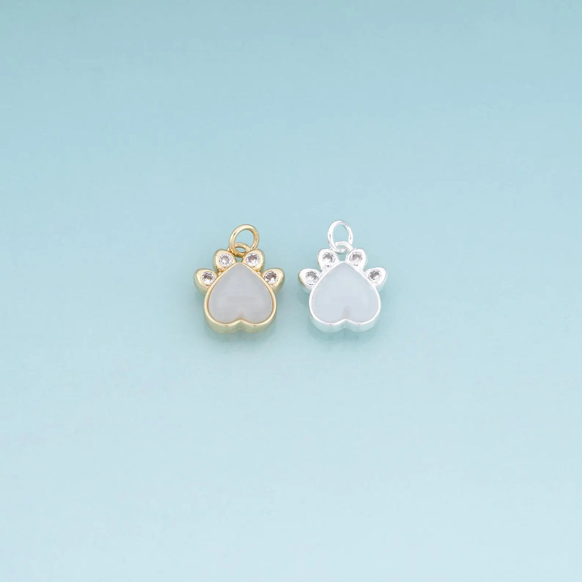 Cz Paw Print Charm