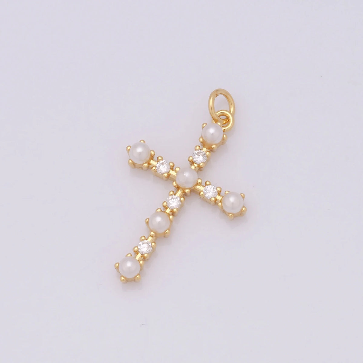 Pearl Cross Charm
