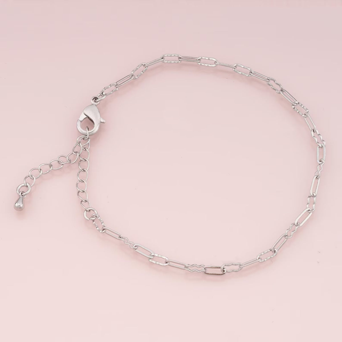 Silver Filled Wavy Paperclip Bracelet